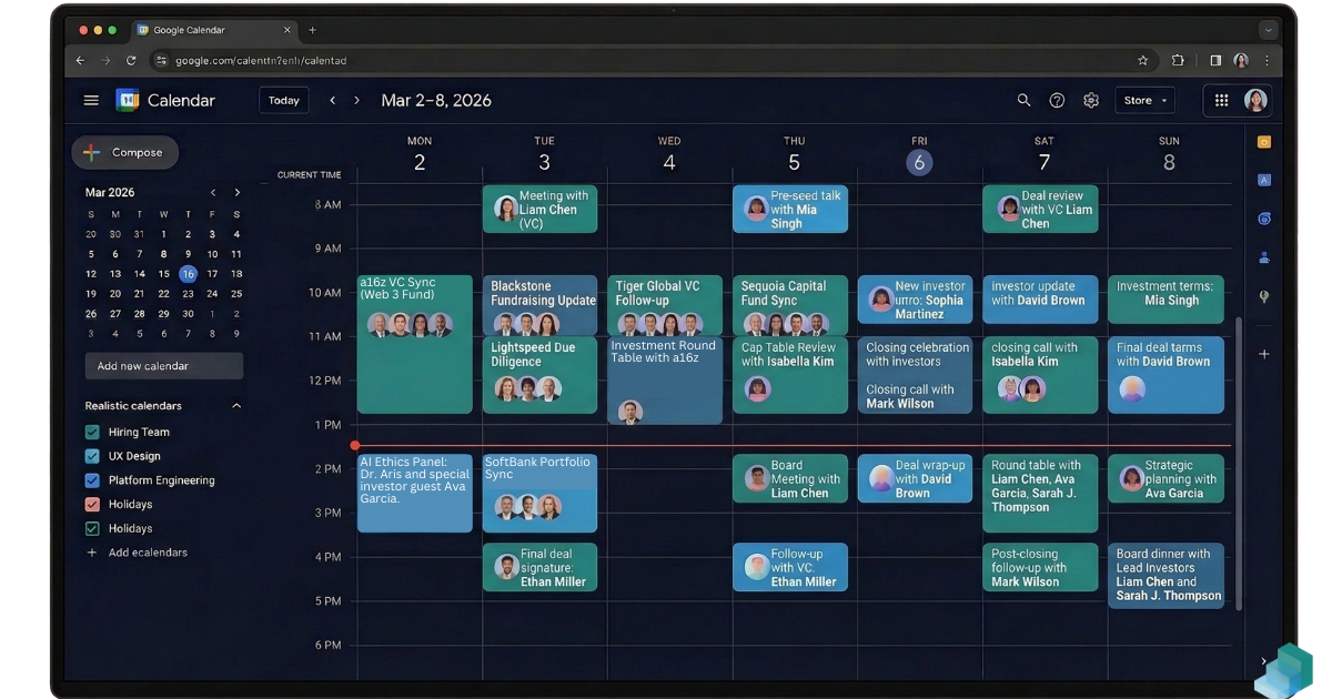 Investor meetings calendar